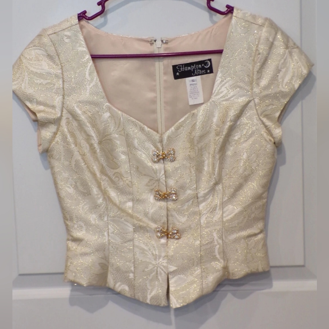 Elegant Cream Brocade Top